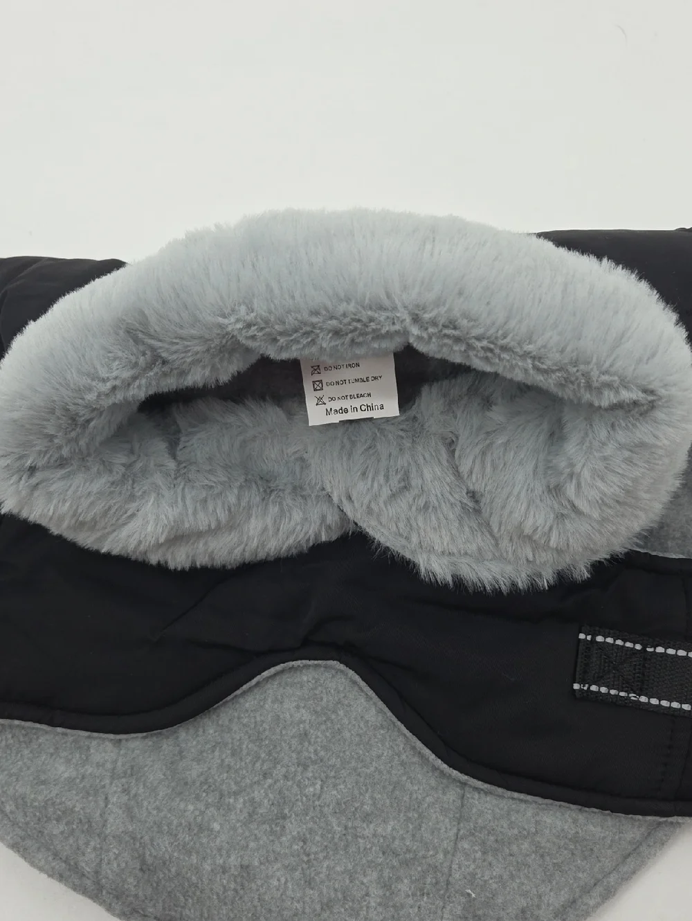 Premium Black Dog Coat with Faux Fur Collar